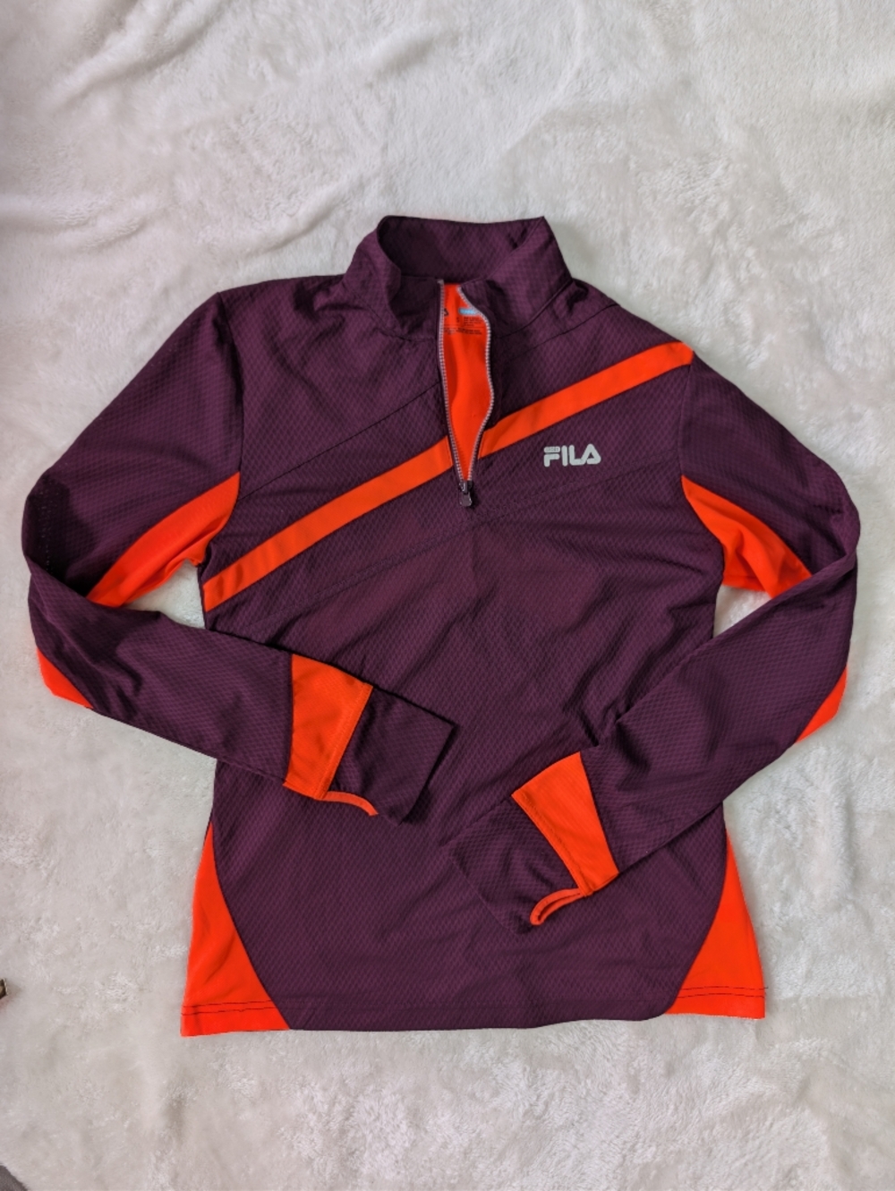 3/$30 FILA Running Purple & Orange Half-Zip Pullover